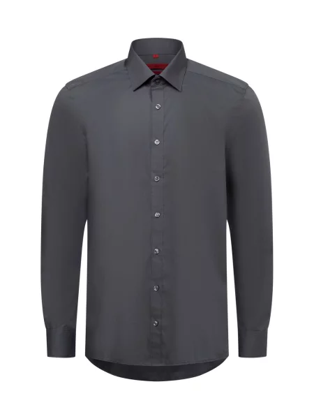 Finshley & Harding Koszula łatwa w prasowaniu Mężczyźni Slim Fit jednolity 37 szary