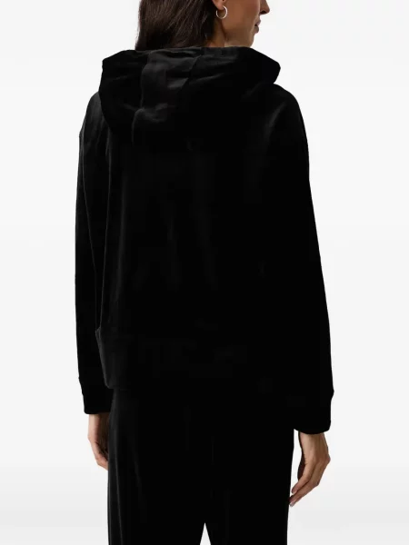 Stras hanorac cu glugă Dkny din velur negru