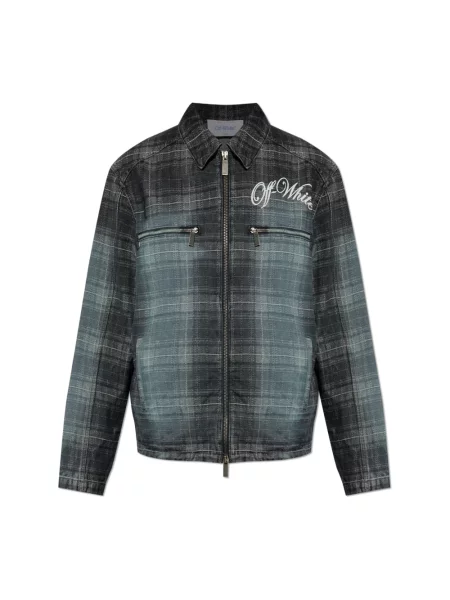 Kurtka Off-white z logo biała