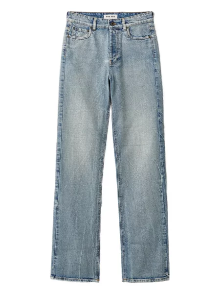 Blugi Miu Miu cu broderie albastru