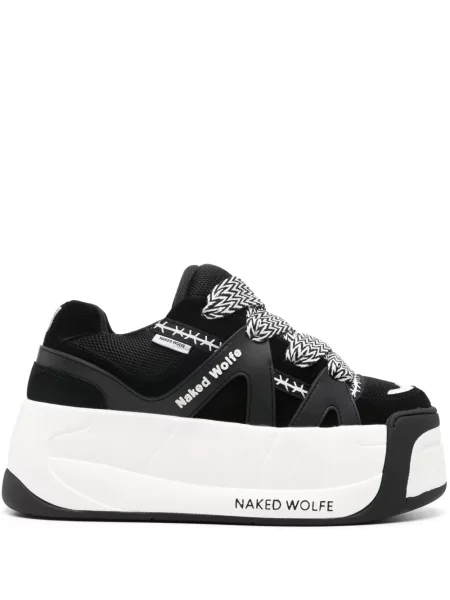 Sneakerși Naked Wolfe din piele cu platformă negru