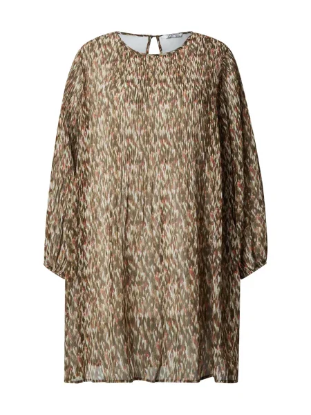 Z-One Obleka / kaki / burgund / melona bež