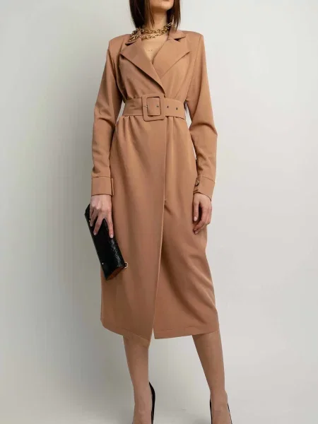 Сукня міді RiMari світло-коричневий бавовна/поліестер коричнева