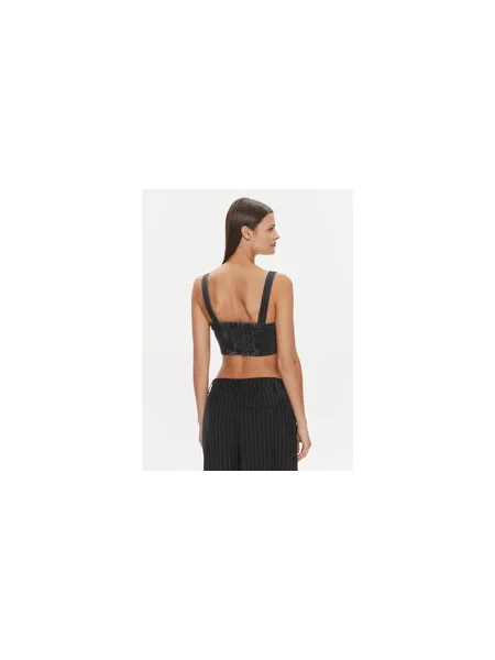 Tommy Jeans Marškinėliai Bustier Top Slim Fit juoda