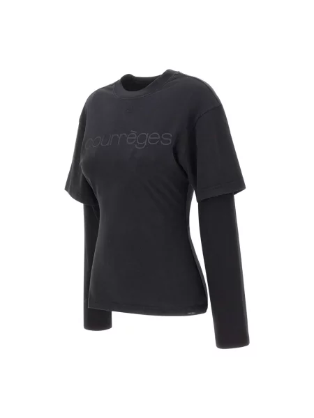 Top Courreges z nadrukiem czarny