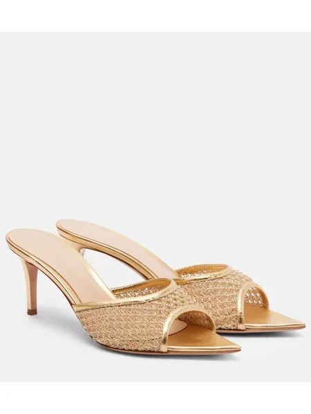 Кожени мюли Gianvito Rossi златисто