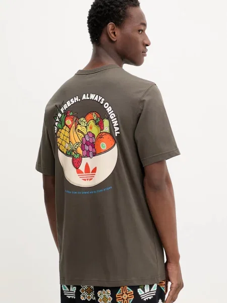 Тениска adidas Originals Graphic Lo Ss T с принт зелено