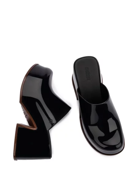 Papuci tip mules Melissa cu platformă negru