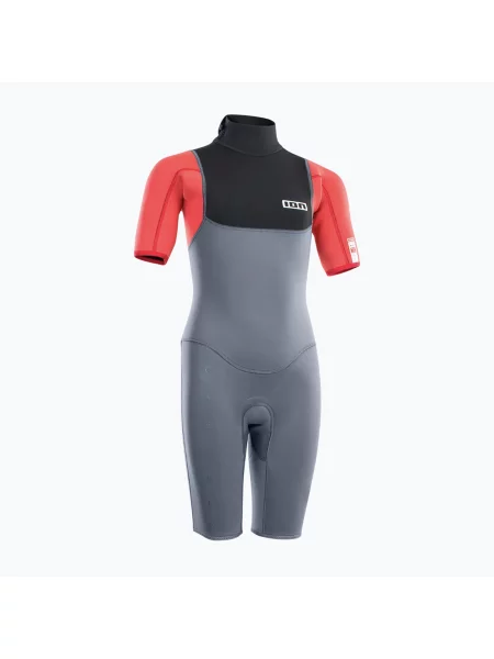 Costum de surfing pentru copii ION Capture Shorty Back Zip Jr steel blue/red roșu