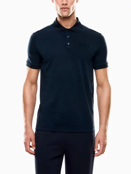 Поло Ea7 синее