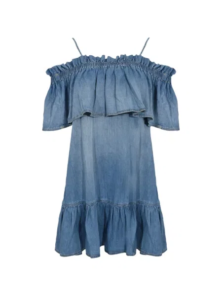 Rochie Pinko cu volane de costum albastru