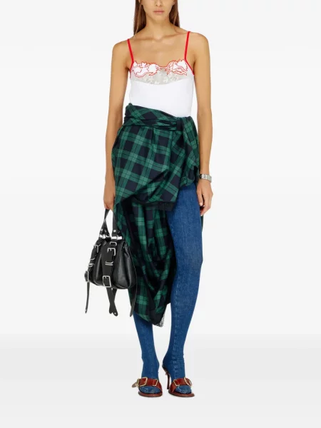 Top Diesel cu model floral alb