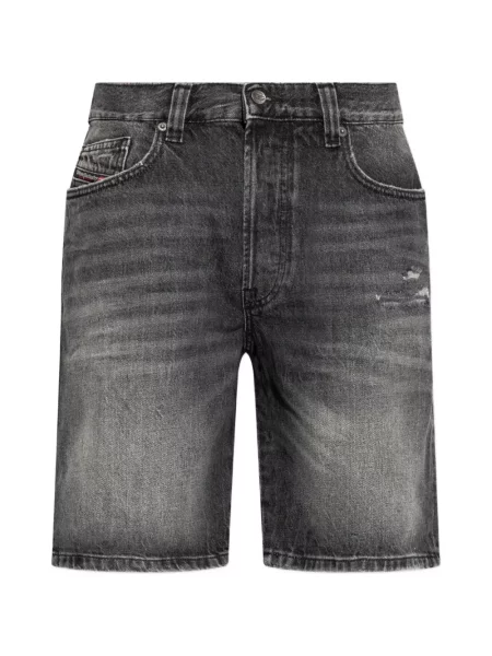 Pantaloni scurți din denim Diesel zdrențuiți gri