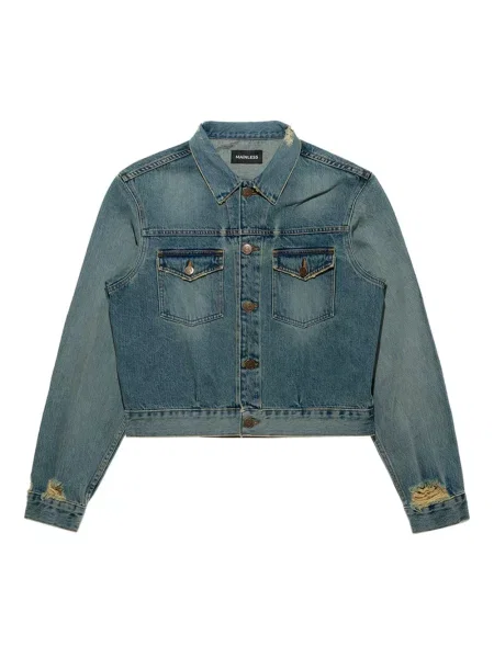 Geacă de blugi Mainless zdrențuiți albastru