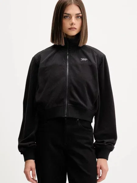 Tommy Jeans bluză uni negru