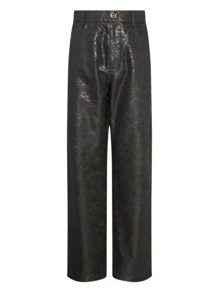 Pantaloni Versace cu model floral gri