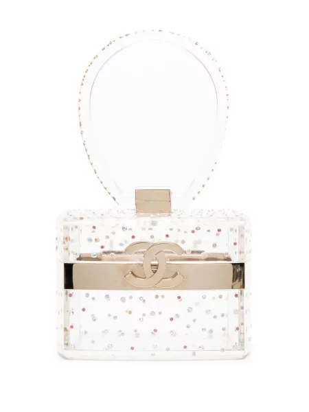 Mini kamínky kabelka Chanel Pre-owned bílá