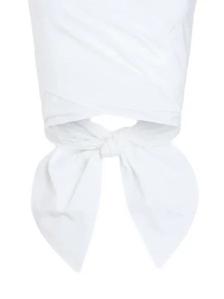 Top Patou bez rukava s draperijom bijela