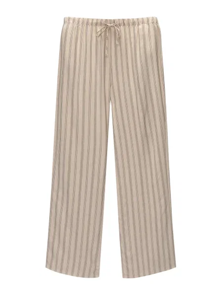 Pull&Bear Pantaloni ecru negru