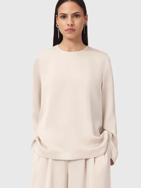 AllSaints bluză LEANNE uni alb