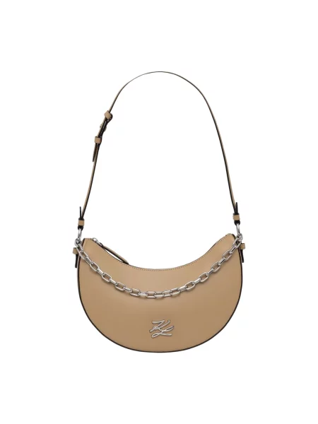 Karl Lagerfeld torebka hobo skórzana K/AUTOGRAPH brązowa
