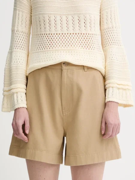 Къс панталон Filippa K с изчистен дизайн с висока талия зелено