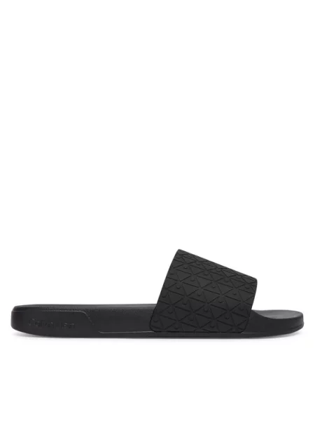 Natikače Calvin Klein Ess Slid Pu Aop Siva crna