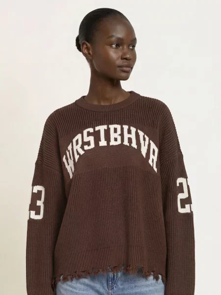 Wrstbhvr Sweter Tove braun biały