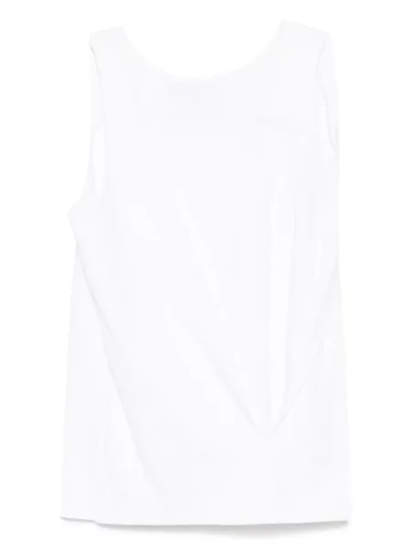 Top Moohong bez rękawów drapowany biały