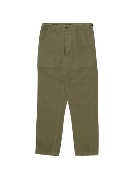 Pantaloni Fortela cu model herringbone verde