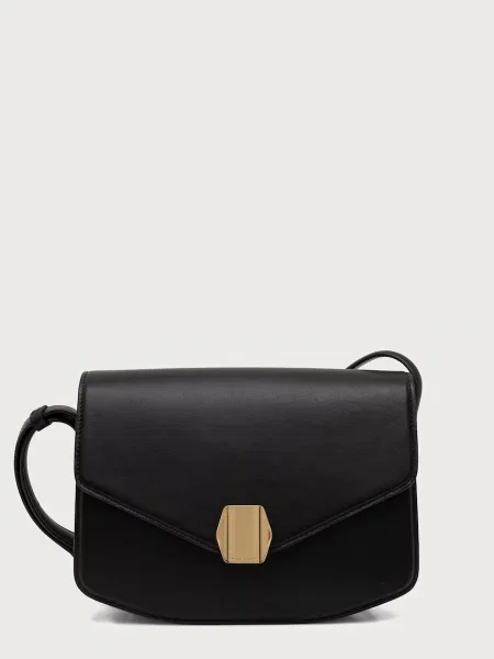 Officine Generale geantă crossbody pentru femei din piele LE JUNEBAG negru