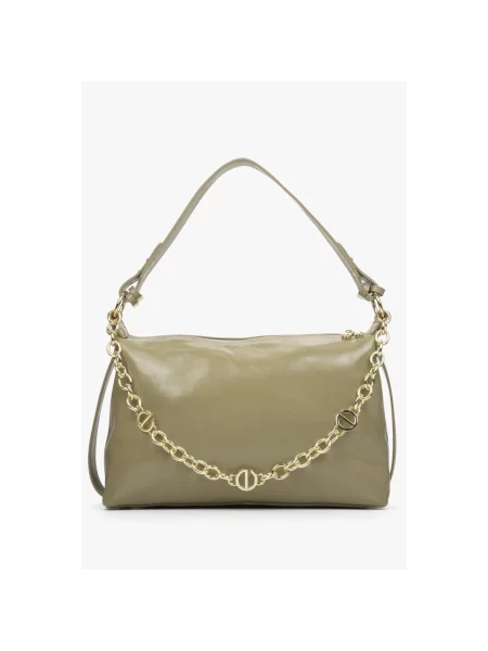 Сумка шкіряна оливкова Estro зелена