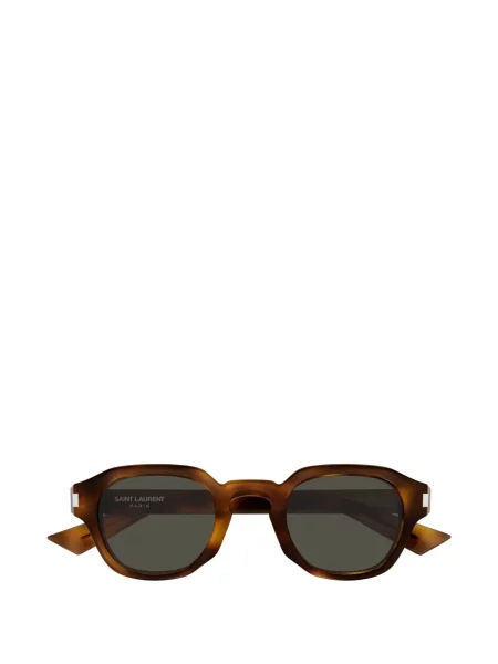 Ochelari de soare Saint Laurent Eyewear cu imprimeu geometric maro