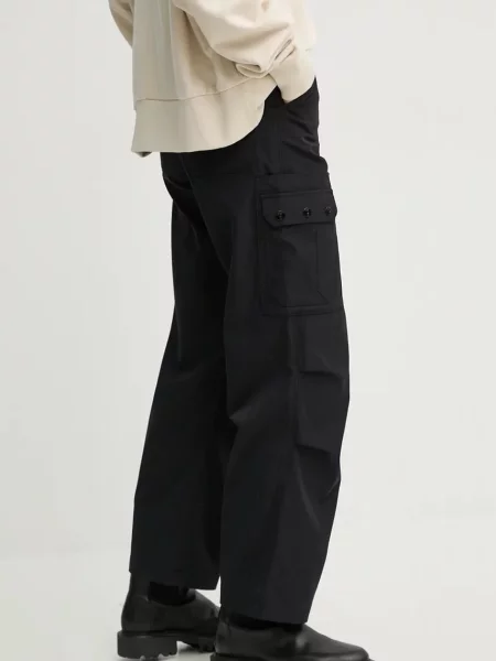 Панталон G-Star Raw с широка каройка с висока талия черно