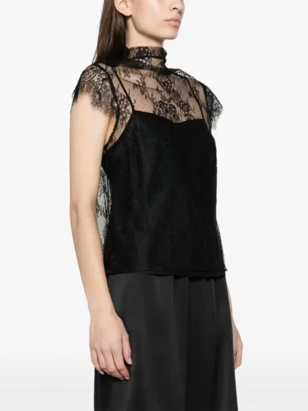 Tricou Posse din dantelă negru