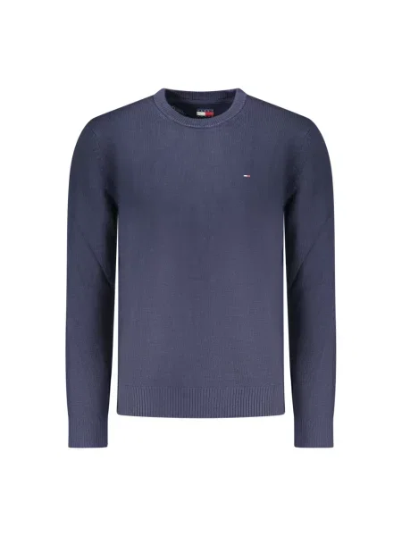 Sweter z dzianiny o kroju regular fit z czystej bawełny Tommy Jeans granatowy