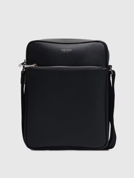 Кожаная сумка Serapian без каблука синяя