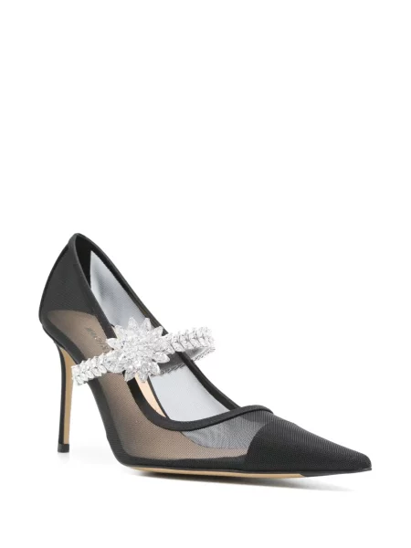 Pantofi cu toc Mach & Mach plasă negru