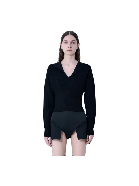 Sweter Rick Owens wełniany o skróconej długości czarny