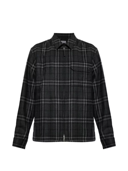 Cămașă Burberry de lână în carouri gri