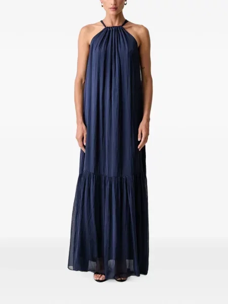 Rochie maxi Haveone cu gât halter albastru