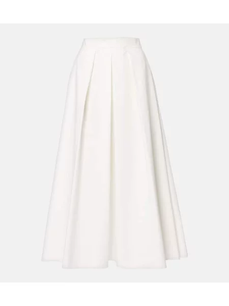 Fustă midi Elie Saab până la genunchi alb