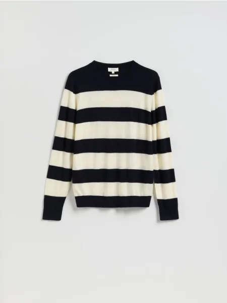 Reserved Pulover din lână merinos bleumarin