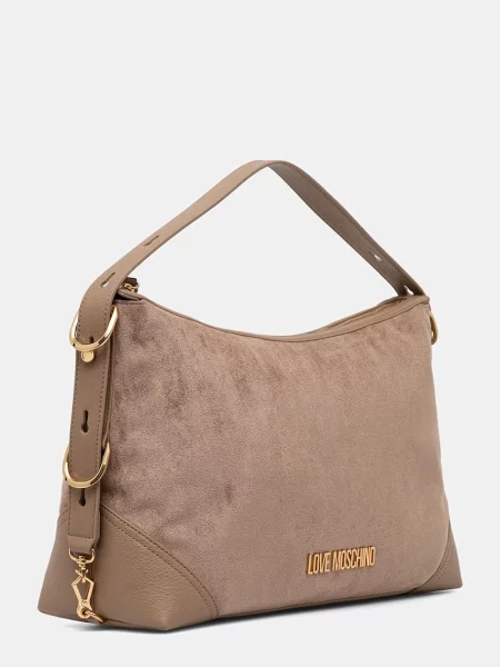 Geanta hobo Love Moschino din piele bej