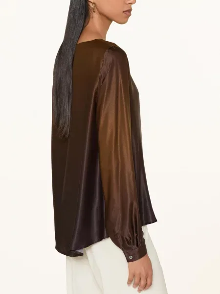 Robert Friedman Bluzka Tea Z Satyny braun brązowa