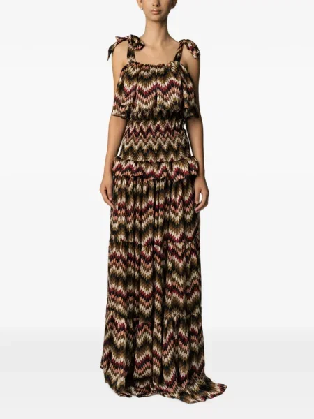 Rochie maxi Miau By Clara Rotescu cu imagine maro