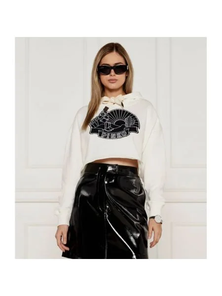 Pinko Hanorac MAGLIA | Cropped Fit alb