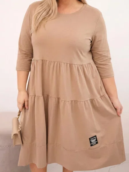 Rochie Kesi Włoski cu volane de costum maro