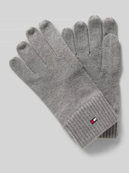 Rękawiczki z mieszanki bawełny i kaszmiru Tommy Hilfiger szare