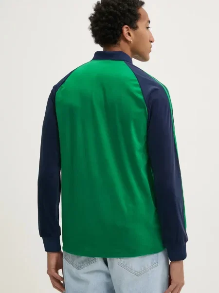 Velurové polotričko Adidas Originals zelené